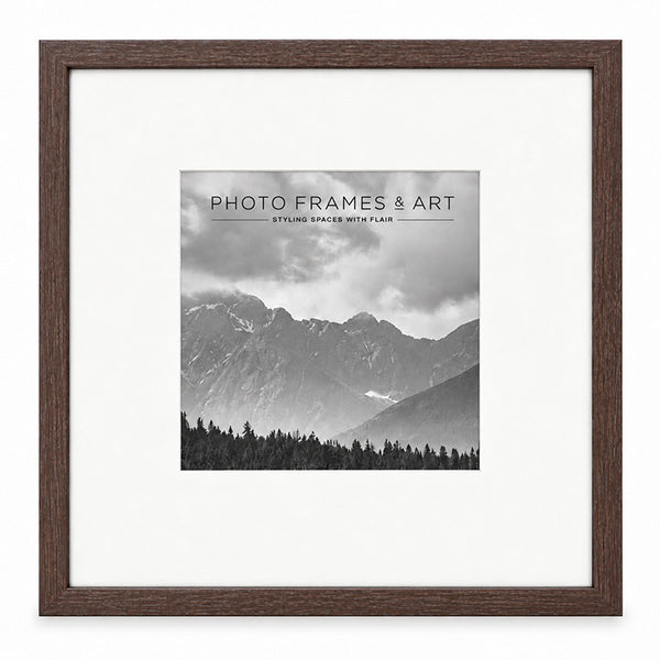 16x16" for 8x8" Wooden Walnut Effect Photo Frame | Hartland Collection