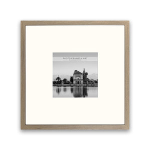 New - 16x16" for 8x8" Wooden Washed Walnut Effect Photo Frame | Hartland Collection