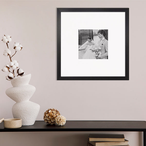 16x16 for 8x8 Black Photo Frame | Oxford