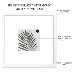 16x16 for 8x8 White Photo Frame | Oxford