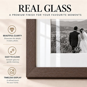 16x16" for 5x5" Wooden Walnut Effect Photo Frame | Hartland Collection