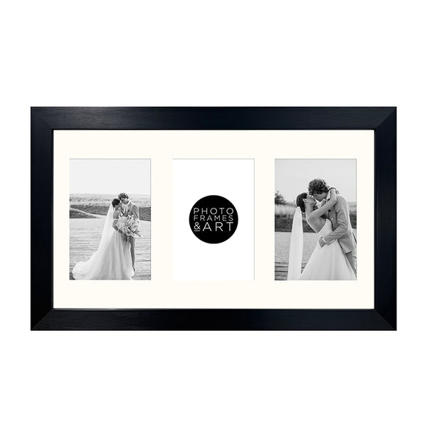 6x4 Multi Photo Frame - 16x9" Collage Frame | Milano Black