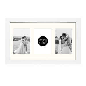 6x4 Multi Photo Frame - 16x9" Collage Frame | Milano White
