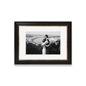 16x12" Shabby Chic Photo Frame With Soft White Mount | Vintage Black