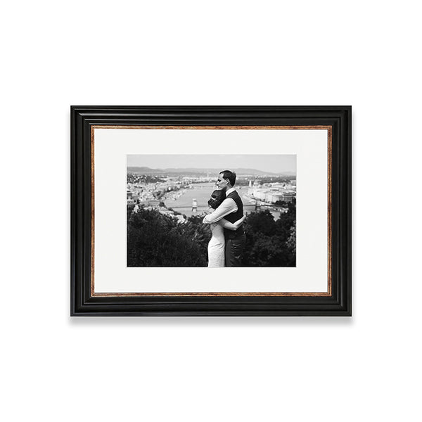 16x12" Shabby Chic Photo Frame With Soft White Mount | Vintage Black