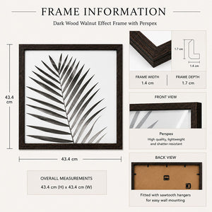 16x16" Dark Walnut Effect Photo Frame | Harrogate Collection