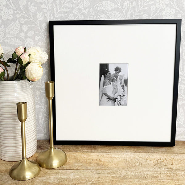 Oversized Mount Wooden 16x16" Black Frame For 6x4" | Signature Collection