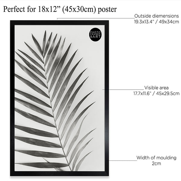 18x12" Poster Frame No Mount | Oxford Black