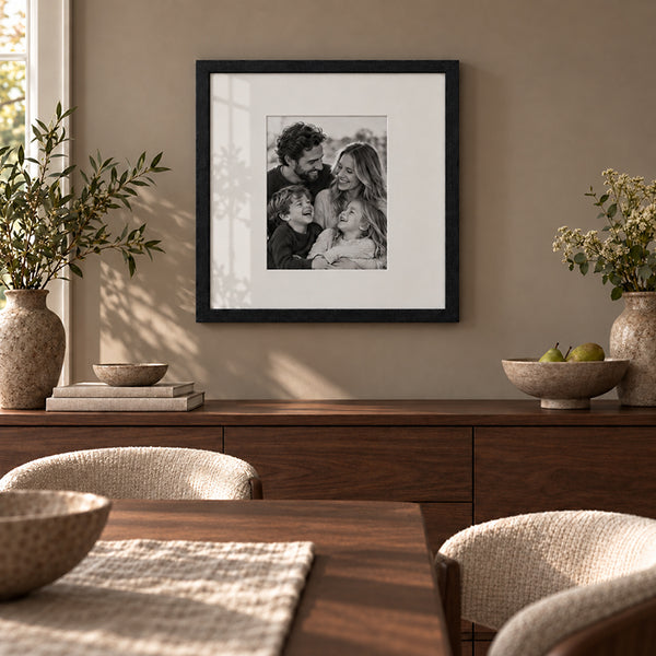 18x18" for 10x8" Wooden Black Photo Frame | Hartland Collection