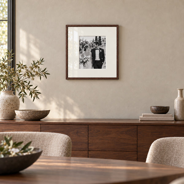 18x18" for 10x8" Wooden Walnut Effect Photo Frame | Hartland Collection
