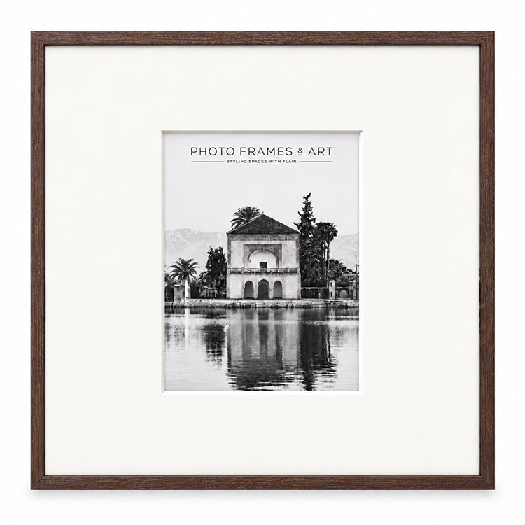 18x18" for 10x8" Wooden Walnut Effect Photo Frame | Hartland Collection