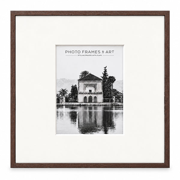 18x18" for 10x8" Wooden Walnut Effect Photo Frame | Hartland Collection