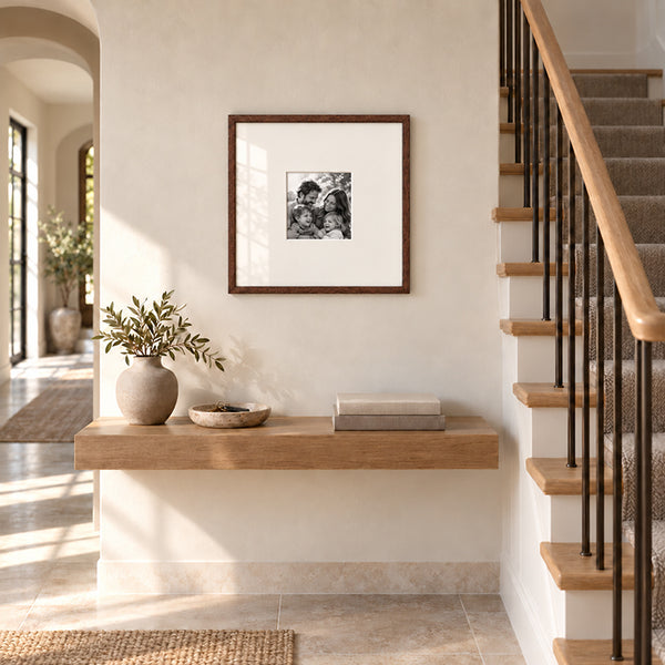 18x18" for 5x5" Wooden Walnut Effect Photo Frame | Hartland Collection