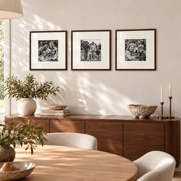 18x18" for 8X8" Wooden Walnut Effect Photo Frame | Hartland Collection