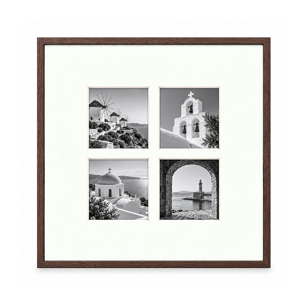 18x18" for Multi 5x5" Wooden Walnut Effect Photo Frame | Hartland Collection