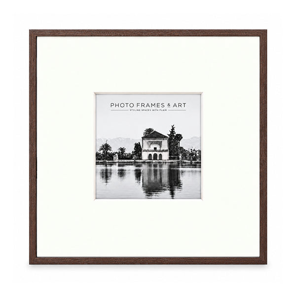 18x18" for 8X8" Wooden Walnut Effect Photo Frame | Hartland Collection