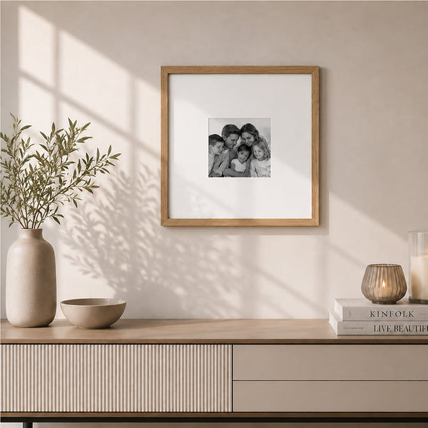 18x18" for 5x5" Wooden Oak Effect Photo Frame | Hartland Collection