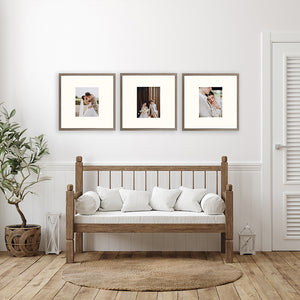 18x18" for 10x8" Wooden Washed Walnut Effect Photo Frame | Hartland Collection