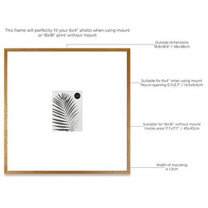 Oversized Mount Wooden 18x18" Oak Effect Frame For 6x4" | Signature Collection