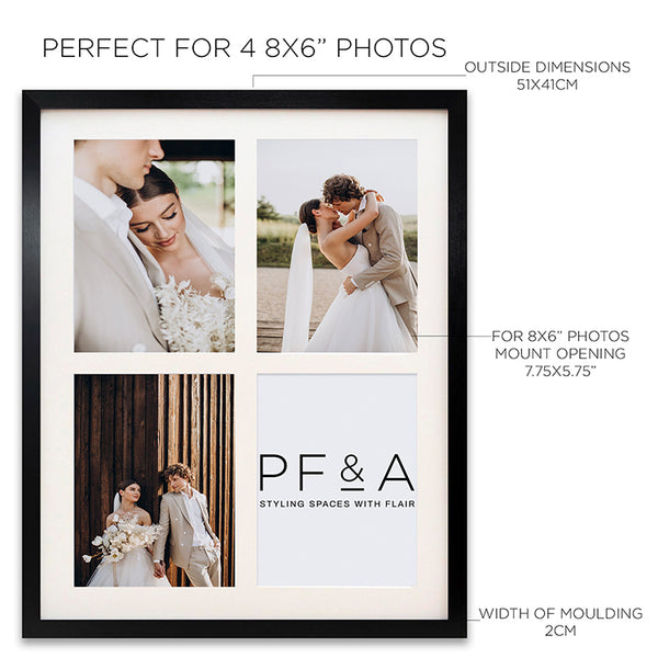 8x6 Multi Photo Frame - 19x15" Collage Frame | Oxford