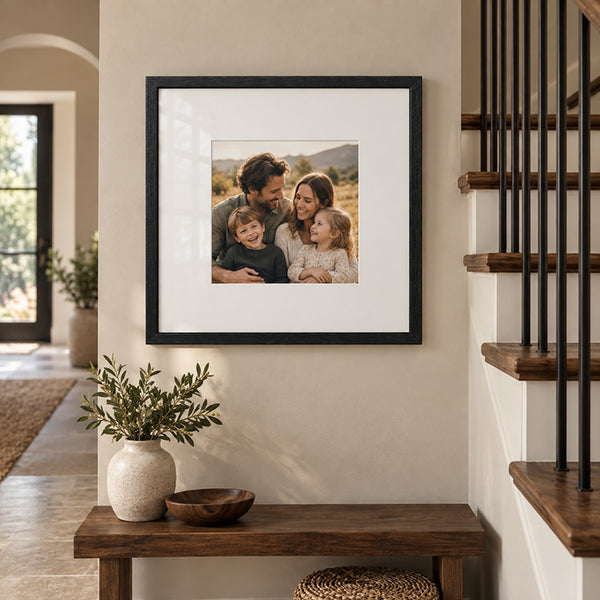 20x20" for 10x10" Wooden Black Photo Frame | Hartland Collection