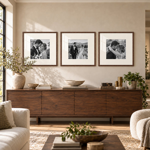 20x20" for 10x10" Wooden Walnut Effect Photo Frame | Hartland Collection