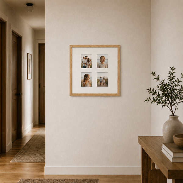 20x20" for 6x4" Multi Wooden Oak Effect Photo Frame | Hartland Collection