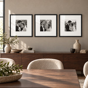 20x20" for 10x10" Wooden Black Photo Frame | Hartland Collection