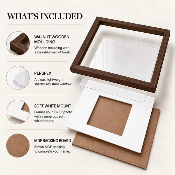 20x20" for 8X6" Wooden Walnut Effect Photo Frame | Hartland Collection
