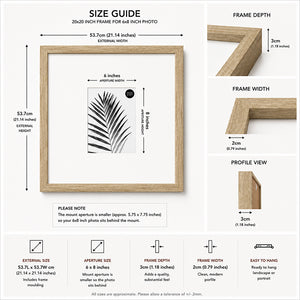 20x20" for 8x6" Wooden Oak Effect Photo Frame | Hartland Collection