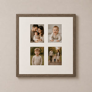 20x20" for 6x4" Multi Wooden Washed Walnut Effect Photo Frame | Hartland Collection