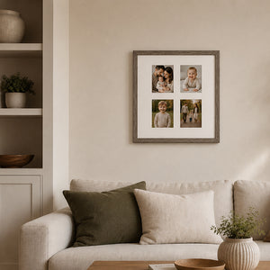 20x20" for 6x4" Multi Wooden Washed Walnut Effect Photo Frame | Hartland Collection