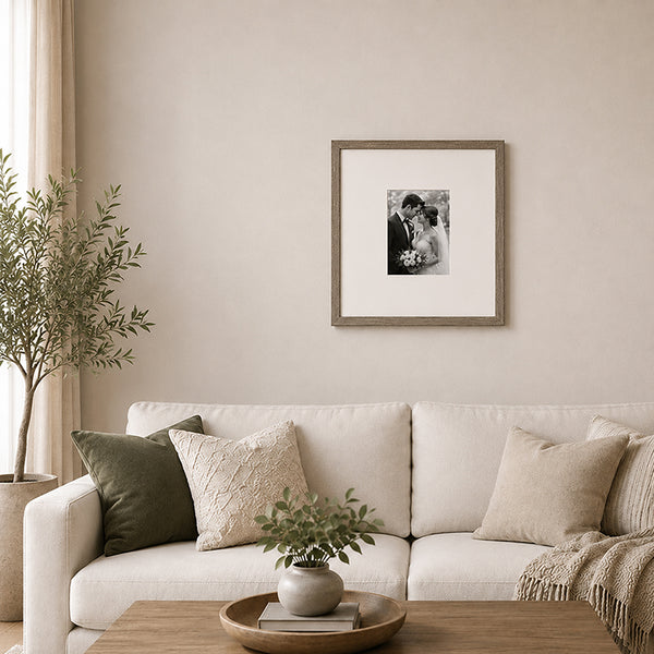 20x20" for 8x6" Wooden Washed Walnut Effect Photo Frame | Hartland Collection