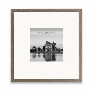 20x20" for 8x8" Wooden Washed Walnut Effect Photo Frame | Hartland Collection