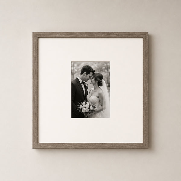20x20" for 8x6" Wooden Washed Walnut Effect Photo Frame | Hartland Collection