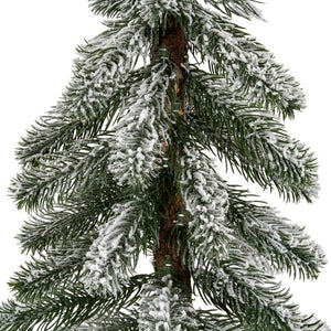 Medium Snowy Pine Tree On Wooden Stand | 60cm