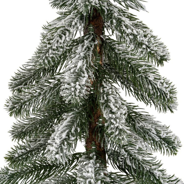 Medium Snowy Pine Tree On Wooden Stand | 60cm
