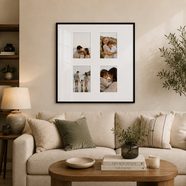 Oversized Mount Wooden 24x24" Black Multi Frame | Signature Collection
