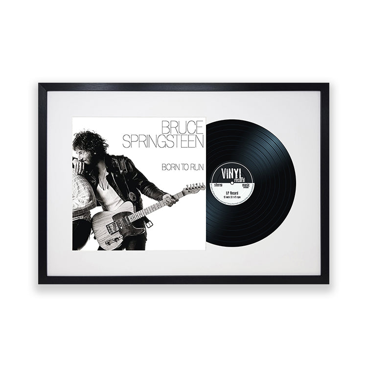 12" Vinyl LP Record and Album Cover Black Frame with White Mount (25"x17")
