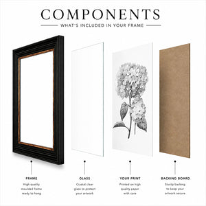 30x40cm Shabby Chic Poster Frame | Vintage Black