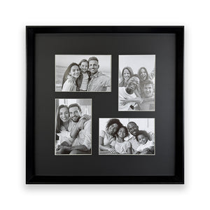 38x38cms Black Collage Frame | 4 Apertures