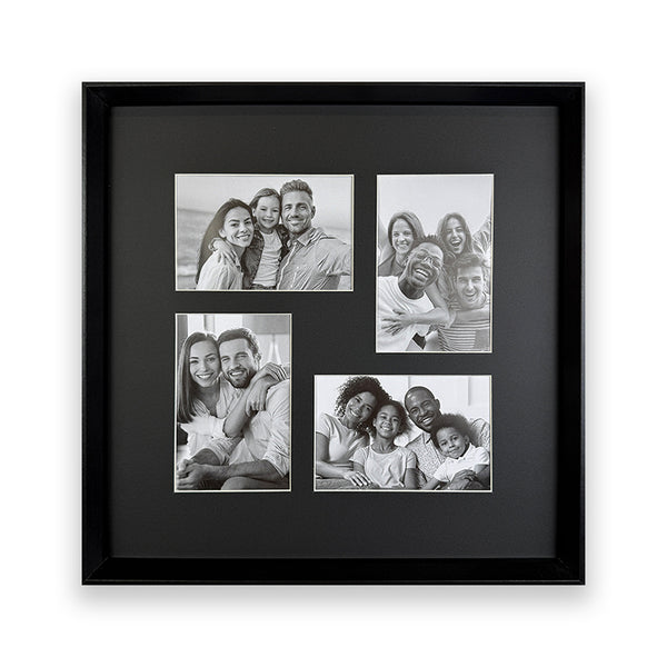38x38cms Black Collage Frame | 4 Apertures
