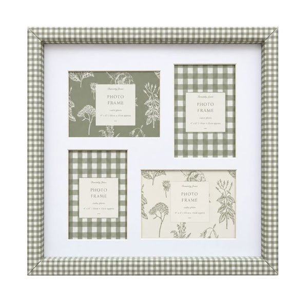 38X38 cms Gingham Collage Frame | 4 Apertures