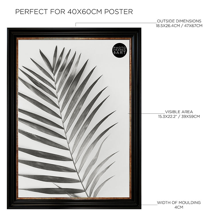 40x60cm Poster Frame | Vintage Black