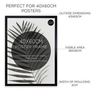 40x60cm Poster Frame | Silk Black