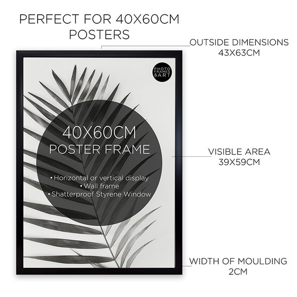 40x60cm Poster Frame | Silk Black