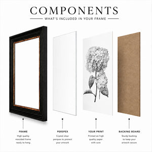 40x60cm Shabby Chic Poster Frame | Vintage Black