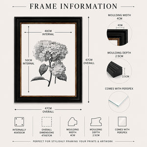 40x60cm Shabby Chic Poster Frame | Vintage Black