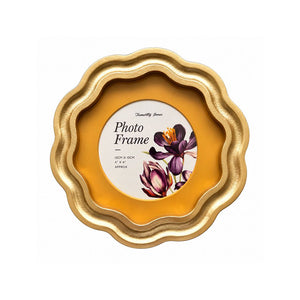 4x4" Gold Wavy Photo Frame | Circle