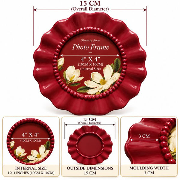 Burgundy Ruffle Photo Frames | Set of two